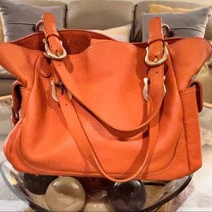 Talbots Orange Soft Leather Handbag.